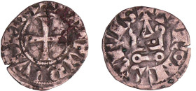 France - Philippe IV (1285-1314) - Obole tournois à l'O rond
A/ + PHILIPPVS REX. Croix. 
R/ + TVRONVS CIVIS. Châtel tournois. 
TTB
Dy.224-C.--L.22...