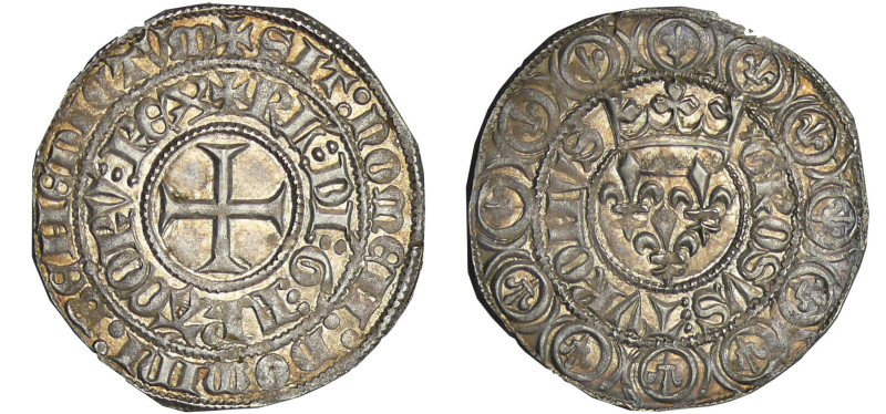 France - Charles VI (1380-1422) - Gros aux lis (3 novembre 1413)
A/ + KL DI G F...