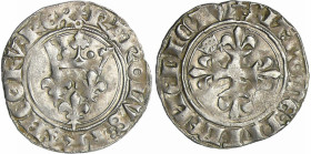 France - Charles VI (1380-1422) - Gros florette - 1ère émission (10 mai 1417) - Tournai
A/ + KAROLVS: FRANCORV: REX. Trois lis posés sous une couronn...