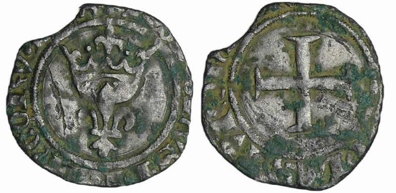 France - Charles VI (1380-1422) - Double tournois Niquet (11 août 1421)
A/ + KA...