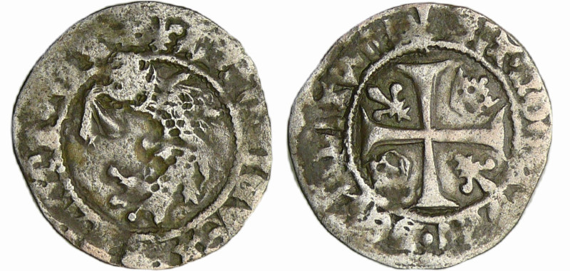 France - Louis XI (1461-1483) - Liard au dauphin - Bourges
A/ (lis) LVDOVICVS F...