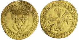 France - François 1er (1515-1547) - Ecu d'or au soleil - 2ème type - 23 janvier 1515 (Gênes)
A/ FRANCISCVS DEI: GRA: FRNCORVM: REX Ecu de France cour...