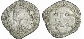 France - François 1er (1515-1547) - Douzain à la croisette - 1er type
A/+ FRANCISCVS: DEI: GRA: FRANCORVM: REX. Ecu de France dans un double polylobe...