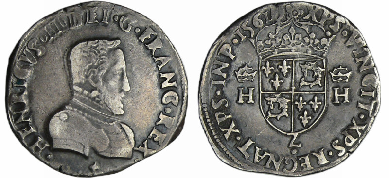 France - Charles IX (1560-1574) - Teston du Dauphiné - 1561 Z (Grenoble)
A/ CAR...