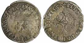 France - Charles IX (1560-1574) - Sol parisis - 1566 M (Toulouse)
A/ + CAROLVS. IX. DEI: G. FRANC. REX. Ecu de France couronné.
R/. SIT. NOMEN. DNI....