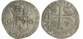 France - Charles IX (1560-1574) - Douzain - 2ème type - 1574 I (Limoges)
A/ CAROLVS. IX. D. G. FRANC. R. Ecu de France couronné et accosté de deux C....