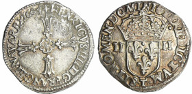 France - Henri IV (1589-1610) - Quart d'écu à la croix feuillue - 1604 T (Nantes)
A/ + HENRICVS IIII D G. FRANC. E. NAVA. RX Croix feuillue avec quad...