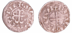 France - Bretagne - Guy de Thouars - Denier (Nantes)
Guy de Thouars (1202-1213). A/ + DVX BRITANIE Croix ancrée. 
R/ + NANTIS CIVI. Croix.
TB
Bd.2...