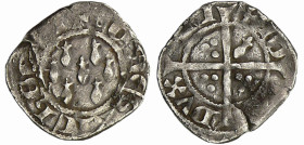 France - Bretagne - Jean IV - Demi-gros
Jean IV de Montfort (1345-1399). A/ + IOhES DVX BRI. Croix coupant la légende et cantonnée aux 1, 3, et 4 de ...