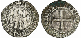 France - Bretagne - Jean V - Blanc d'argent (Vannes)
Jean V (1399-1442). A/ + IOHANNES BRITONV DVX R. Neuf mouchetures posés 1, 2, 3, 2, 1. 
R/ + SI...