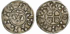France - Berri - Seigneurie d'Issoudun - Raoul II - Denier
Raoul II (1127-1164). A/ RADVLFVS. M surmonté d'un croissant. Un annelet en dessous. 
R/ ...