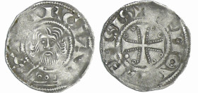 France - Limousin - Abbaye de Saint-Martial - Denier
(1106-1160). A/ SCS MARCIAL. Buste barbu de face. 
R/ LEMOVICENSIS. Croix limousine.
TTB+
Bd....