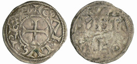 France - Poitou - Immobilisation Charles II Le Chauve - Denier (Melle)
A/ + CARLVS REX R. Croix. 
R/ MET / ALO en deux lignes, dans le champ.
TB
B...