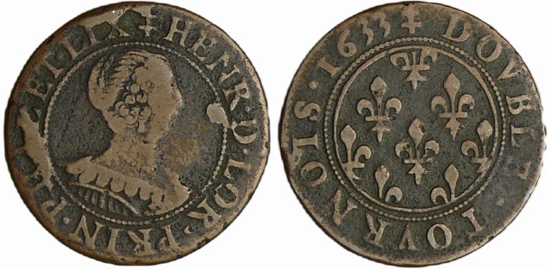 France - Lorraine - Henriette de Lorraine - Double tournois 1633 - Frappe médail...