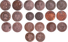 France - Louis XIII (1610-1643) - Lot 10 double tournois et denier tournois
1613 A (Paris), 1621 K (Bordeaux), 1616 A (Paris), 1612 T (Nantes), 1626 ...