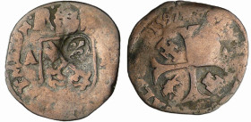 France - Louis XIII (1610-1643) - Quinzain contremarqué au lis - 
A/ Selon le type antérieur.
R/ Selon le type antérieur.
B
L4L.59-Ga.21
 Bill ; ...