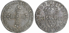France - Louis XIV (1643-1715) - ¼ d'écu, frappe au marteau, avers côté croix - 1644 M (Toulouse)
TTB+
L4L.136-Ga.136
 Ar ; 9.83 gr ; 31 mm