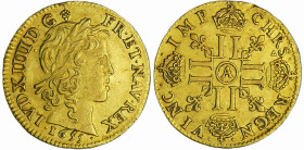 France - Louis XIV (1643-1715) - Louis d’or à la mèche longue - 1655 A (Paris)
SUP
L4L.161-Ga.245
 Au ; 6.68 gr ; 24 mm