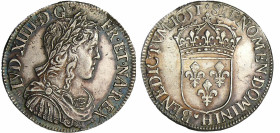 France - Louis XIV (1643-1715) - ½ écu à la mèche longue - 1651 H (La Rochelle)
SUP
L4L.164-Ga.169
 Ar ; 13.80 gr ; 31 mm