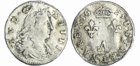 France - Louis XIV (1643-1715) - 2 sols dits « des traitants » - 1675 A (Paris)
TTB
L4L.202-Ga.97
 Ar ; 0.75 gr ; 15 mm