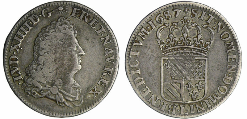 France - Louis XIV (1643-1715) - ½ écu de Flandre dit « Carambole » - 1687 L (Li...