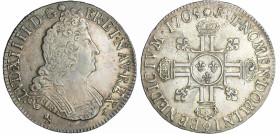 France - Louis XIV (1643-1715) - Ecu aux 8 L, 2ème type à la tête nue - 1705 9 (Rennes) flan Réf
SUP
L4L.322-Ga.224
 Ar ; 27.11 gr ; 42 mm