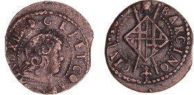 France - Louis XIV (1643-1715) - Barcelone - Sizain - 164(9)
TTB
L4L.387-Ga.--
 Cu ; 3.76 gr ; 23 mm
Selon Mr Jérôme Bénézet, la date de cette mon...
