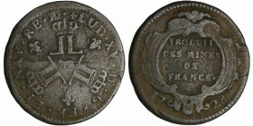 France - Louis XV (1715-1774) - Sol des mines de France - 1728 (Pau)
TTB
L4L.463-Ga.277
 Cu ; 12.43 gr ; 31 mm