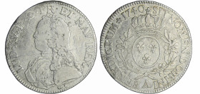 France - Louis XV (1715-1774) - Ecu aux branches d’olivier - 1740 A (Paris)
A/ Buste du roi à gauche portant la croix du Saint-Esprit sur une veste b...