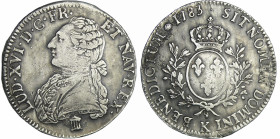France - Louis XVI (1774-1792) - Ecu aux branches d’olivier - 1783 K (Bordeaux)
TTB
L4L.540-Ga.356
 Ar ; 28.76 gr ; 42 mm