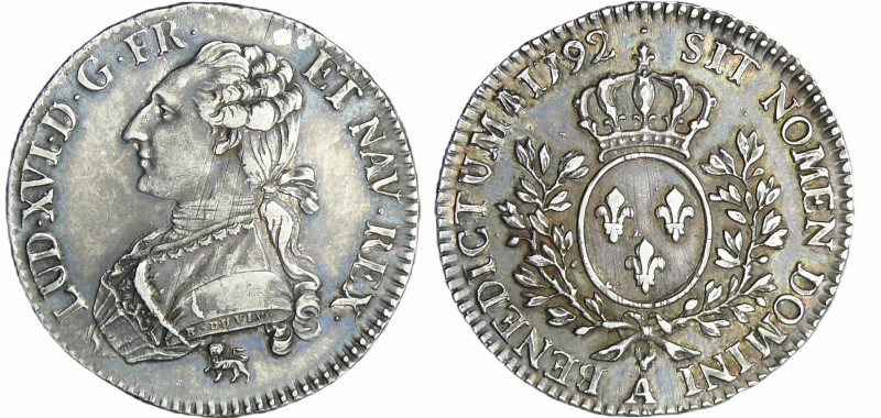 France - Louis XVI (1774-1792) - ½ écu aux branches d’olivier - 1792 A (Paris)
...