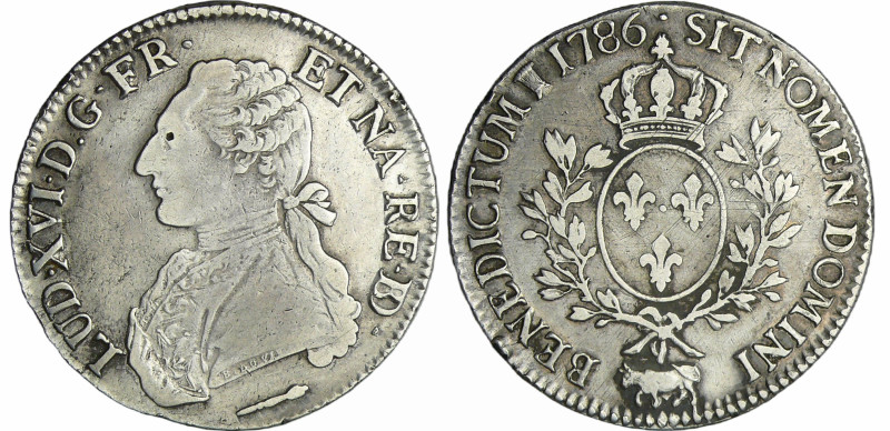 France - Louis XVI (1774-1792) - Ecu de Béarn aux branches d’olivier - 1786 (Pau...