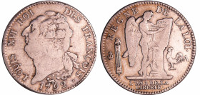 France - Constitution (1791-1792) - Ecu de 6 livres type FRANCOIS 1792 A (Paris) 2ème sem
TB+
Ga.55
 Ar ; 28.90 gr ; 39 mm
