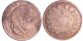 France - Louis-Philippe Ier (1830-1848) - 5 francs tête laurée 1er type tranche en creux 1831 BB (Strasbourg)
B+
Ga.677-F.319
 Ar ; 24.58 gr ; 37 m...