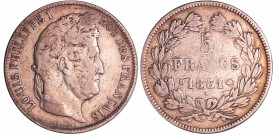 France - Louis-Philippe Ier (1830-1848) - 5 francs tête laurée 1er type tranche en creux 1831 D (Lyon)
TB
Ga.677-F.319
 Ar ; 24.57 gr ; 37 mm