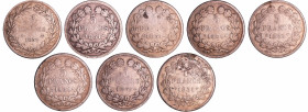 France - Louis-Philippe Ier (1830-1848) - 5 francs tête laurée 1er type tranche en relief année 1831 (8 monnaies)
Série année 1831 : A, B, BB, D, H, ...