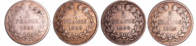 France - Louis-Philippe Ier (1830-1848) - 5 francs tête laurée 1er type tranche en relief année 1839 (4 monnaies)
Série année 1839 : A, B, K, W. Poid...