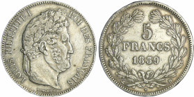 France - Louis-Philippe Ier (1830-1848) - 5 francs tête laurée 2ème type 1839 D (Lyon)
TTB
Ga.678-F.324
 Ar ; 24.86 gr ; 37 mm
Monnaie frappée à17...
