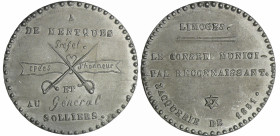 France - Médaille politique - Luttes contre le coup d'état, 3 au 20 décembre 1851, Limoges
SUP
Collignon.41
 Etain ; 36.67 gr ; 55 mm