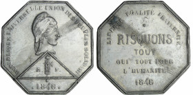 France - Médaille politique - Expédition de risquons-tout, 29 mars 1848
SUP
Collignon.295
 Etain ; 18.31 gr ; 43 mm