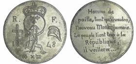 France - Médaille politique - Election du président, 10 décembre 1848
SUP
Collignon.Manque
 Etain ; 72.90 gr ; 63 mm