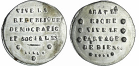 France - Médaille politique - Série Lilloise, juin 1848
SUP
Collignon.51
 Etain ; 16.66 gr ; 39 mm