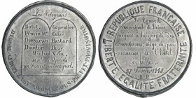 France - Médaille politique - Série Rémoise, Derode-Géruzez sous-préfet, 27 février1848
SUP
Collignon.4
 Etain ; 29.80 gr ; 55 mm