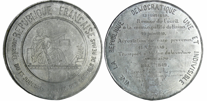 France - Médaille politique - Série Rémoise, Décembre 1849
SUP
Collignon.78
 ...