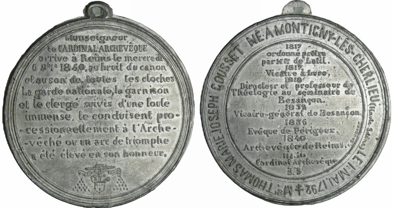 France - Médaille politique - Série Rémoise, Novembre 1850, Mgr Thomas Gousset
...