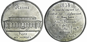France - Médaille politique - Série Rémoise, Monument de Reims, Place des marchés
SUP
Collignon.114
 Etain ; 18.63 gr ; 48 mm