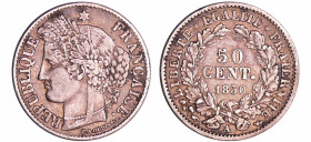 France - Deuxième république (1848-1852) - 50 centimes Cérès 1850 A (Paris)
TTB+
Ga.411-F.184
 Ar ; 2.49 gr ; 18 mm