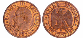 France - Napoléon III (1852-1870) - 1 centime tête nue 1853 B (Rouen)
SPL
Ga.86-F.102
 Br ; 1.32 gr ; 15 mm
