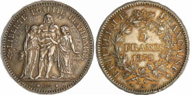 France - Troisième république (1871-1940) - 5 francs Hercule 1873 A (Paris)
SUP
Ga.745a-F.334
 Ar ; 24.92 gr ; 37 mm
Gravure sur l'avers "SOUVENIR...