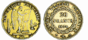 France - Troisième république (1871-1940) - 20 francs Génie 1878 A (Paris) faux en platine
TTB
Ga.1063-F.533
 Platine ; 6.52 gr ; 21 mm